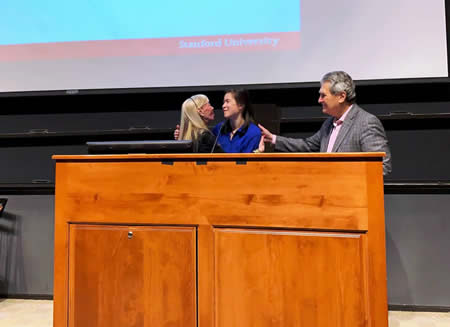 Fred and Vicki Modell with Ayano Kohlgruber during 2018 ceremony